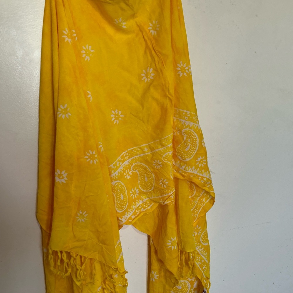 Bright yellow Sarong with white flowers